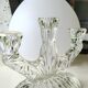 Paire de chandeliers 3 branches en verre d art oberglas austria. années 50