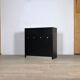 Midcentury Modern Brutalist Highboard Bar Cabinet In Black Lacquered Wood And Chrome, Belgium 1970s