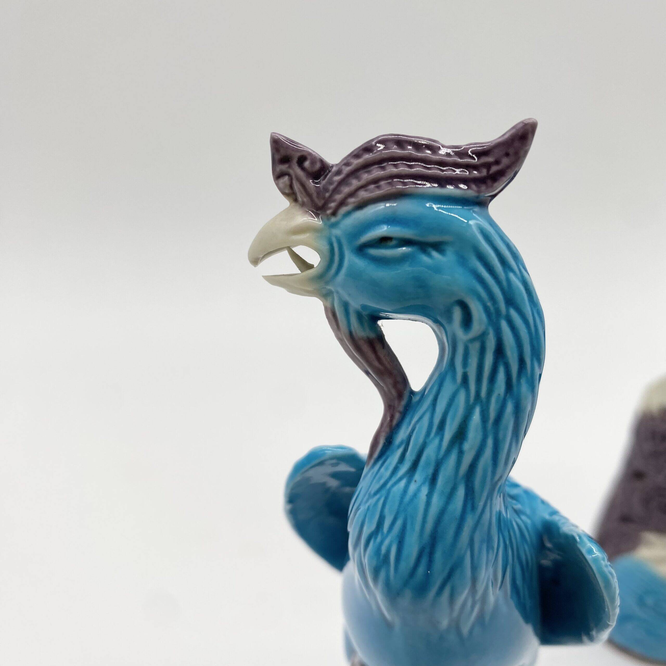 Pair of Chinese "phoenix" fine porcelain, 20th century.