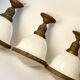 Bauhaus Art Deco Suspension Set in Opaline Glass and Brass 1930