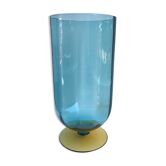 Two-tone blue and amber vase 70s