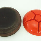 Orange and brown plastic compartmentalized appetizer tray - Emsa W. Germany - vintage 70s