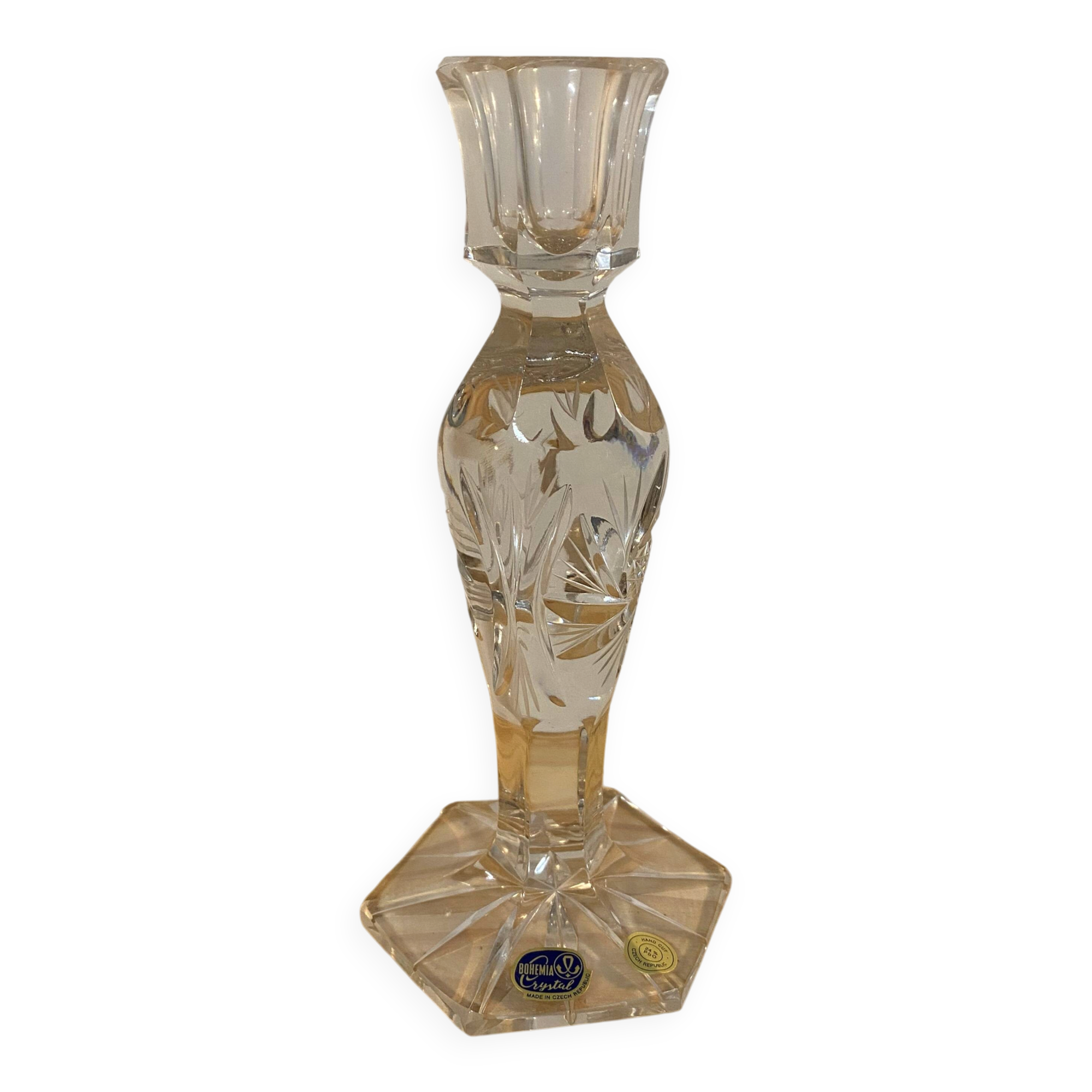 Bohemian crystal candlestick