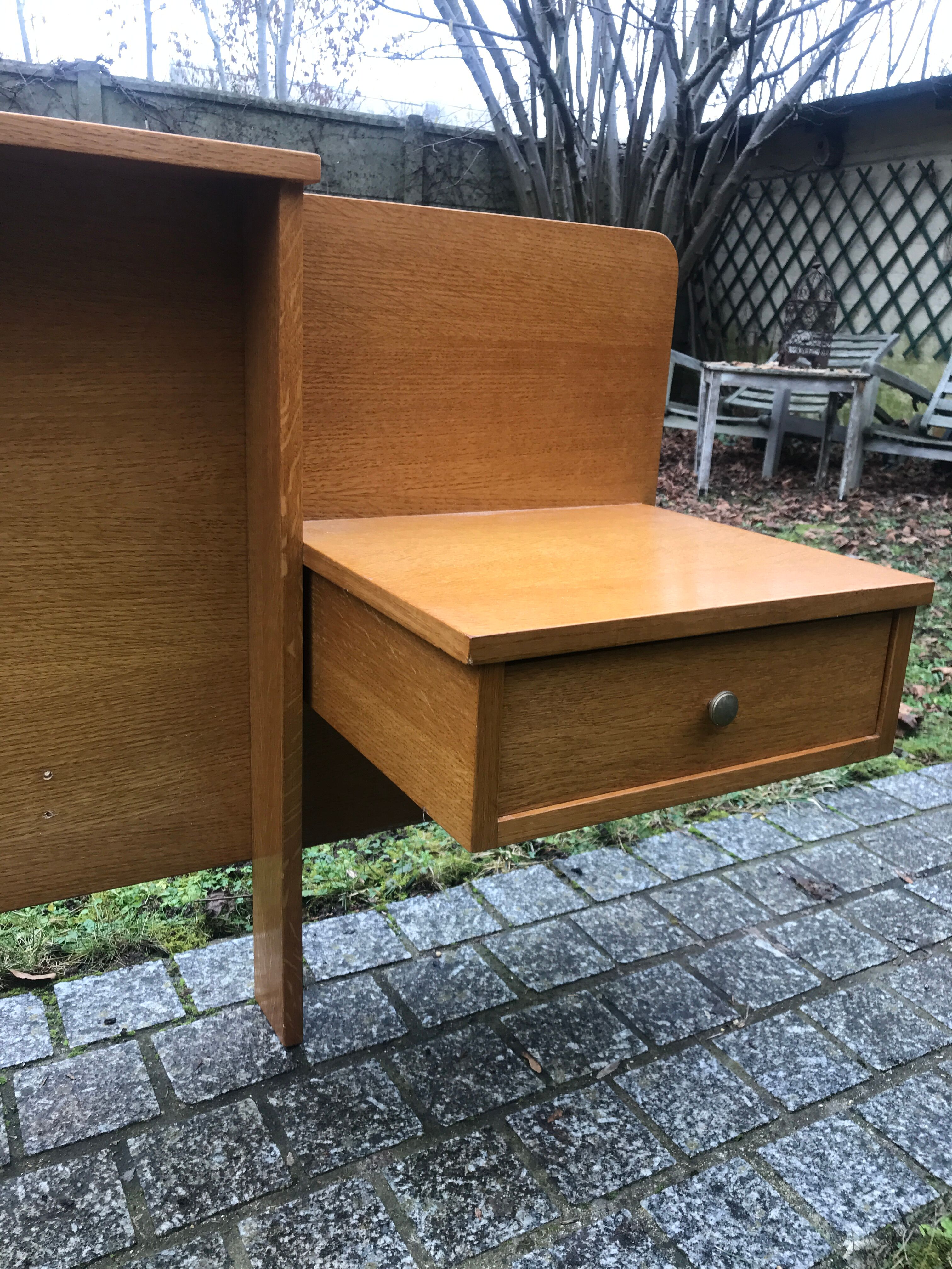 Headboard with bedside suspended 1960 vintage