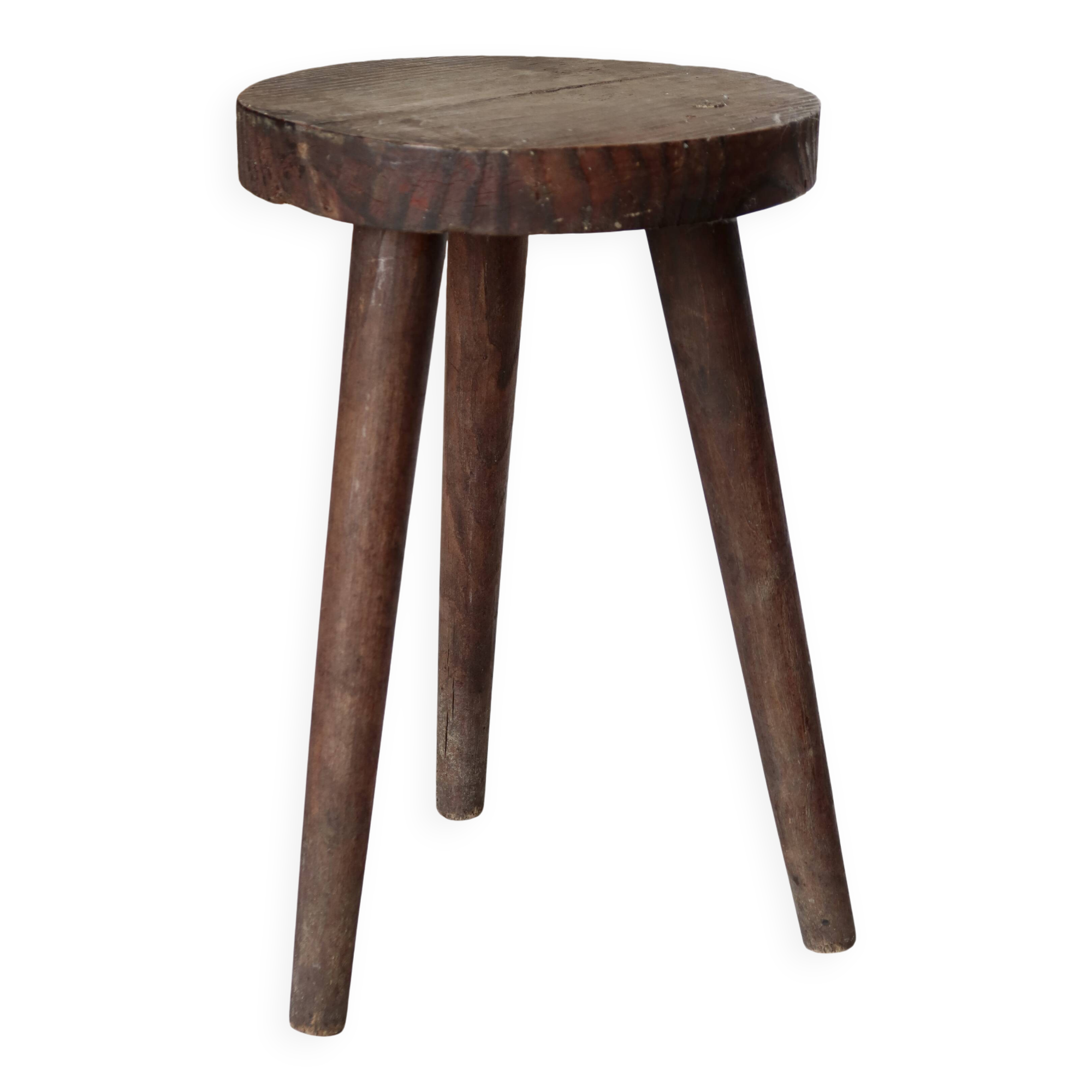 Vintage wooden tripod stool