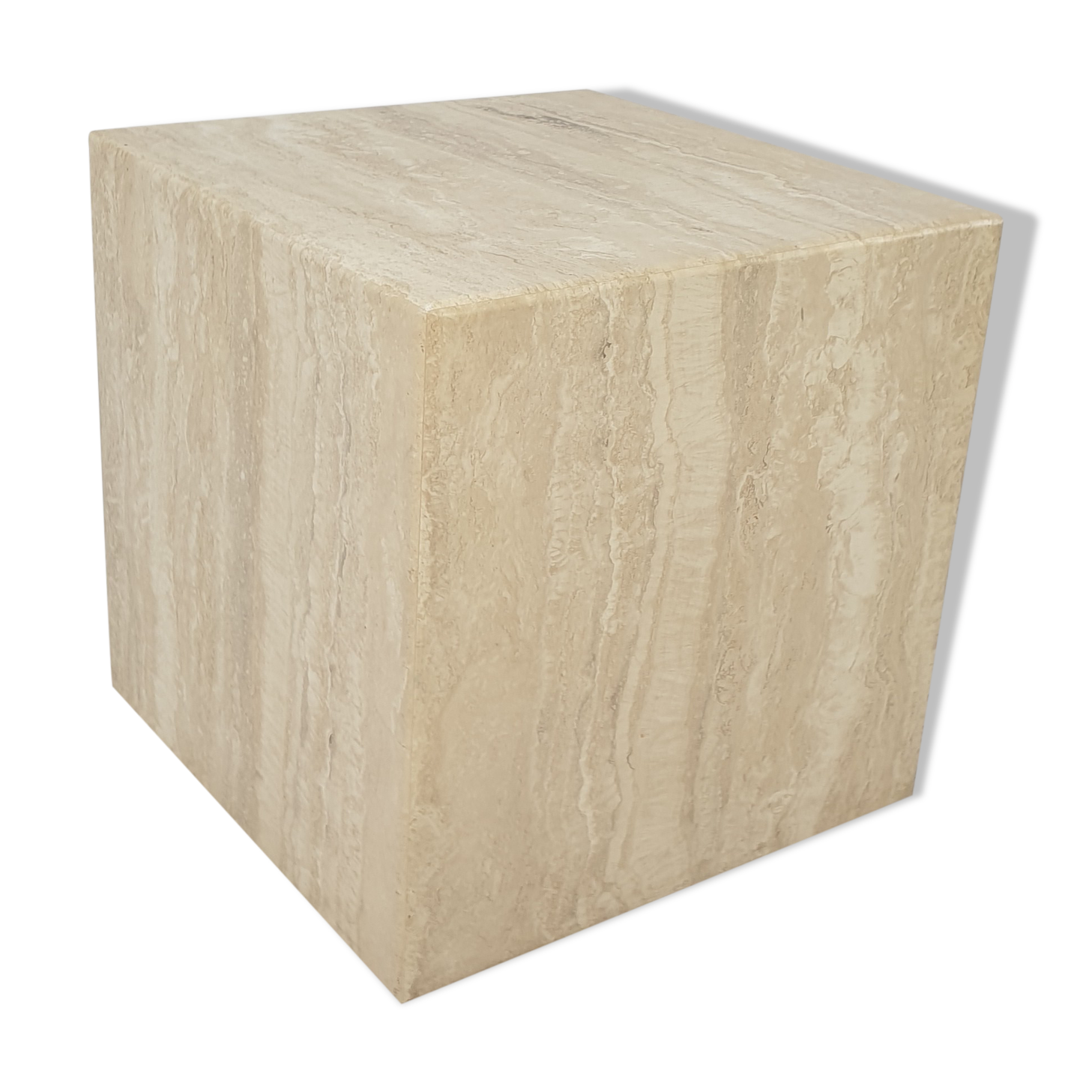 Italian Travertine Side Table, 1980's