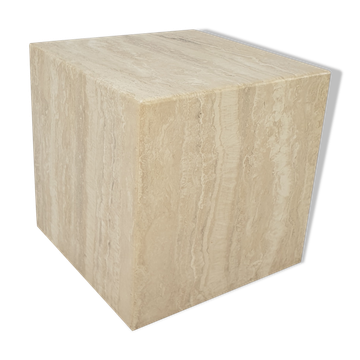 Italian Travertine Side Table, 1980's