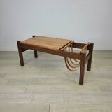 Vintage brutalist coffee table in solid oak 1970