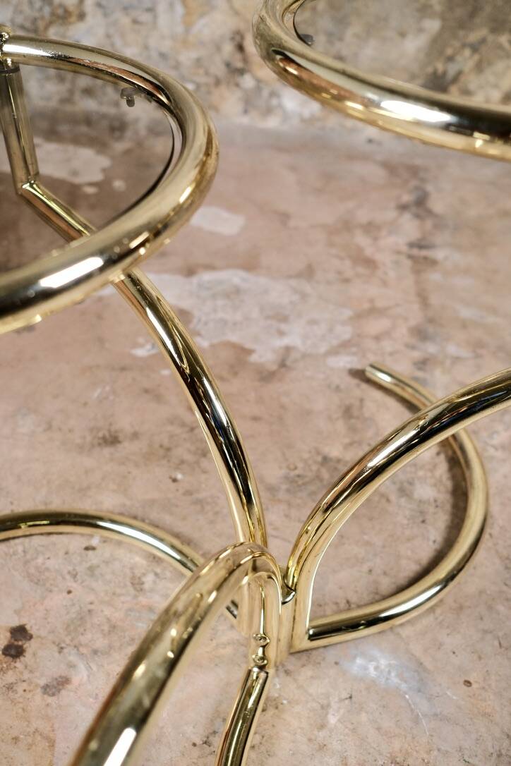 Modular brass coffee table, Morex, Italy, 1970
