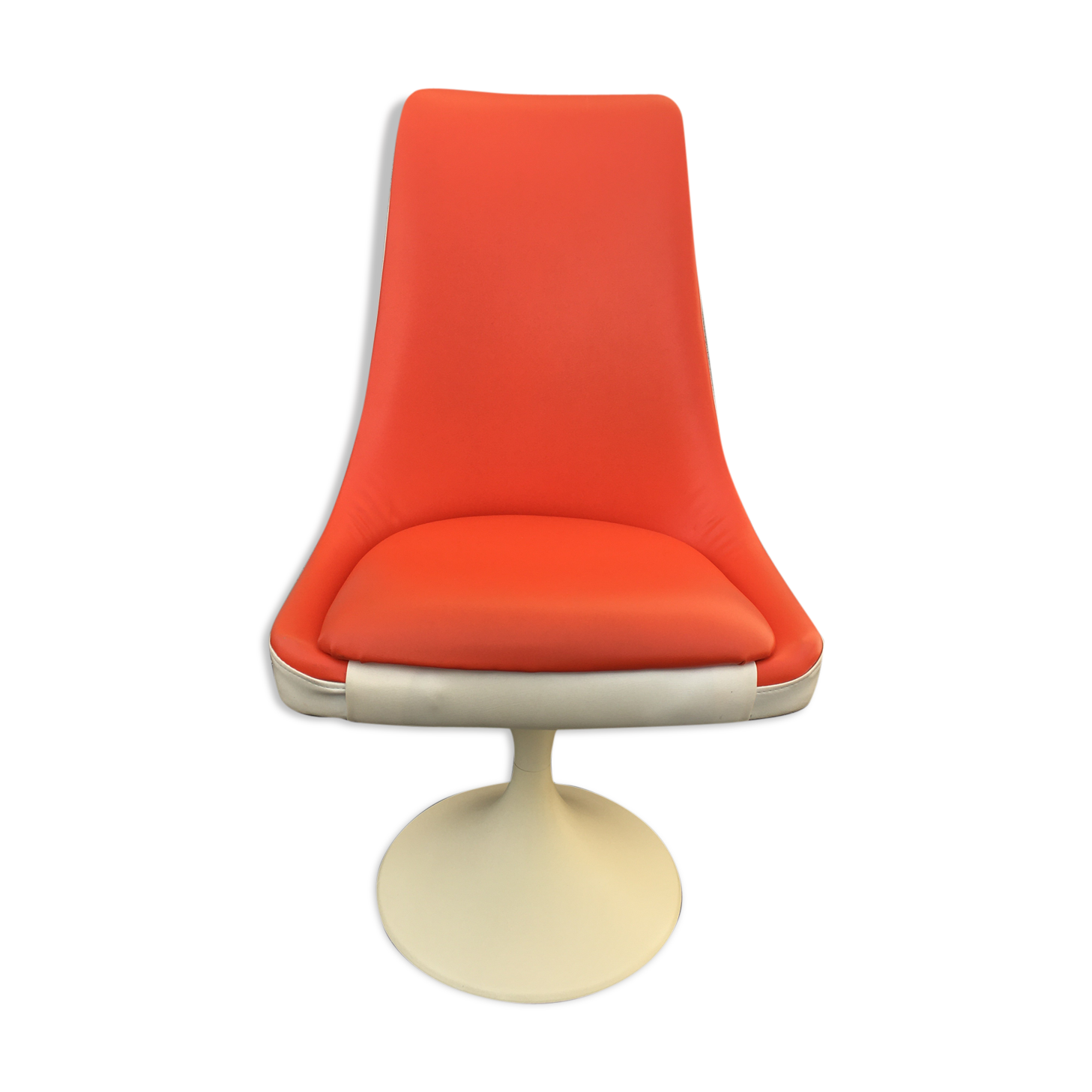 Orange tulip foot armchair