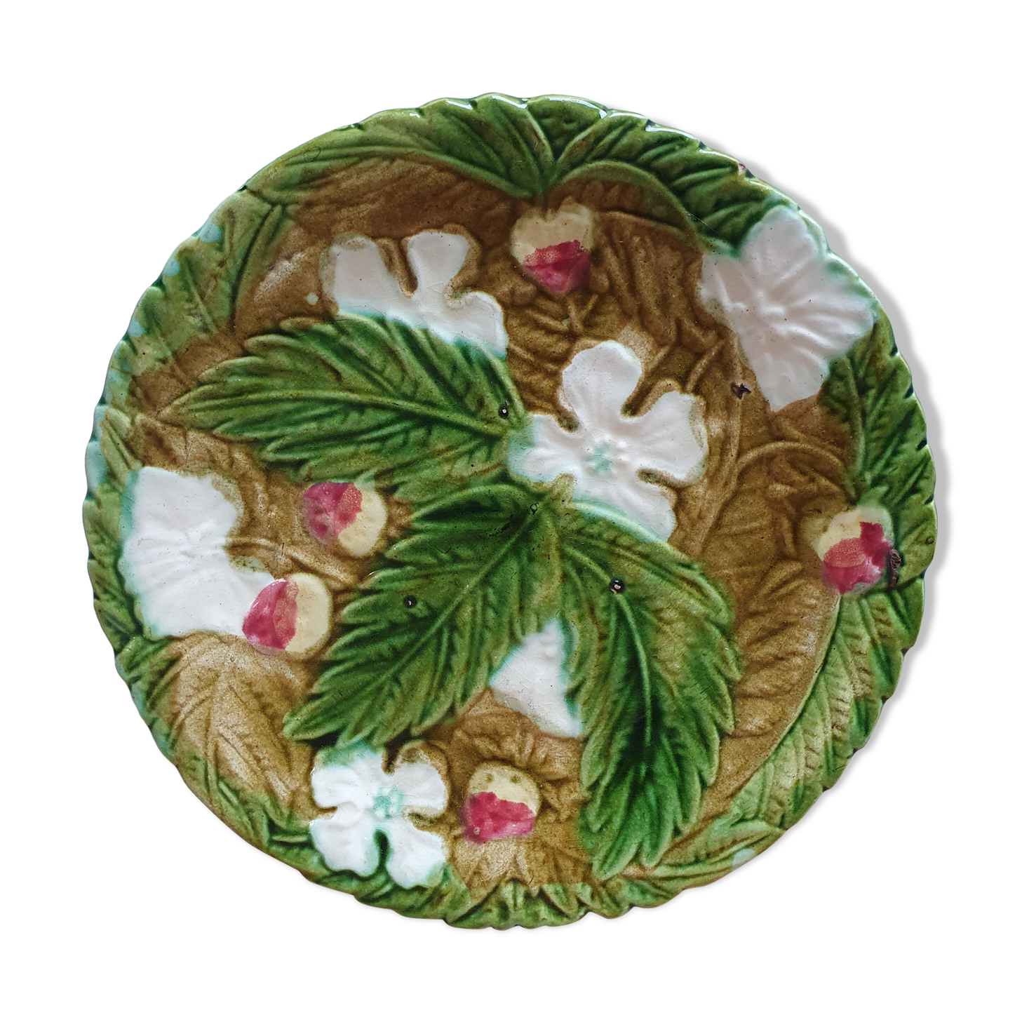Art Nouveau floral slurry plate