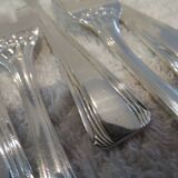 12 silver plated cake forks, Ercuis Compiègne, 13.7cm