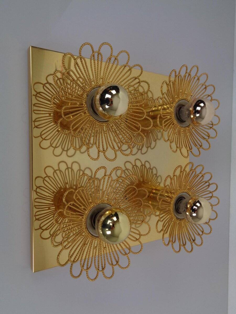 Space Age JBS Brass Sconce by Joseph Brumberg, 1960s