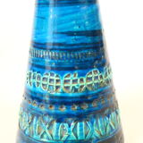 Blue vase candlestick Bitossi, aldo Londi design