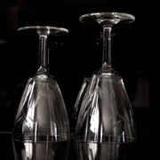 Set of 6 chiseled glasses, 2 sizes