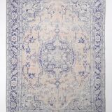 Vintage Blue & Sand Beige Large Persian Rug, 246x344Cm