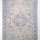 Tapis persan vintage bleu et beige sable, 246x344 cm