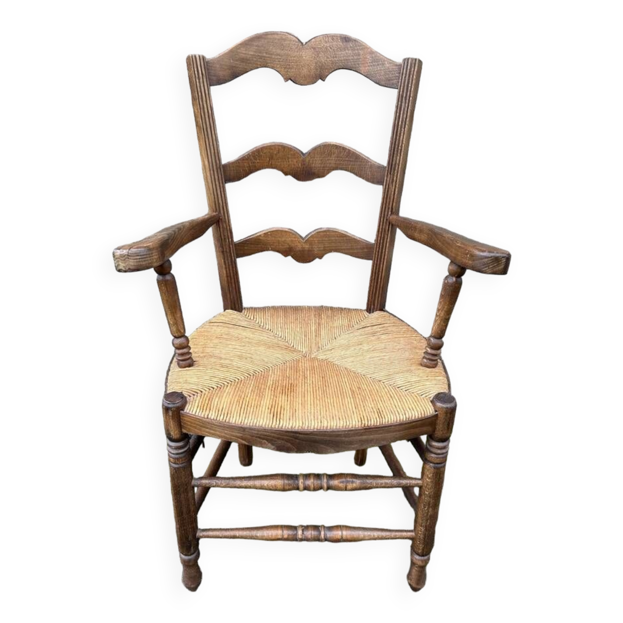 Fauteuil provencal, paillé, vintage, début XXème s.