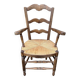 Provencal armchair, straw, vintage, early 20th century.