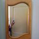 Wall mirror with light wood frame - 1960  54x35cm