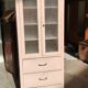 Showcase cabinet two doors, 3 drawers patina old pink