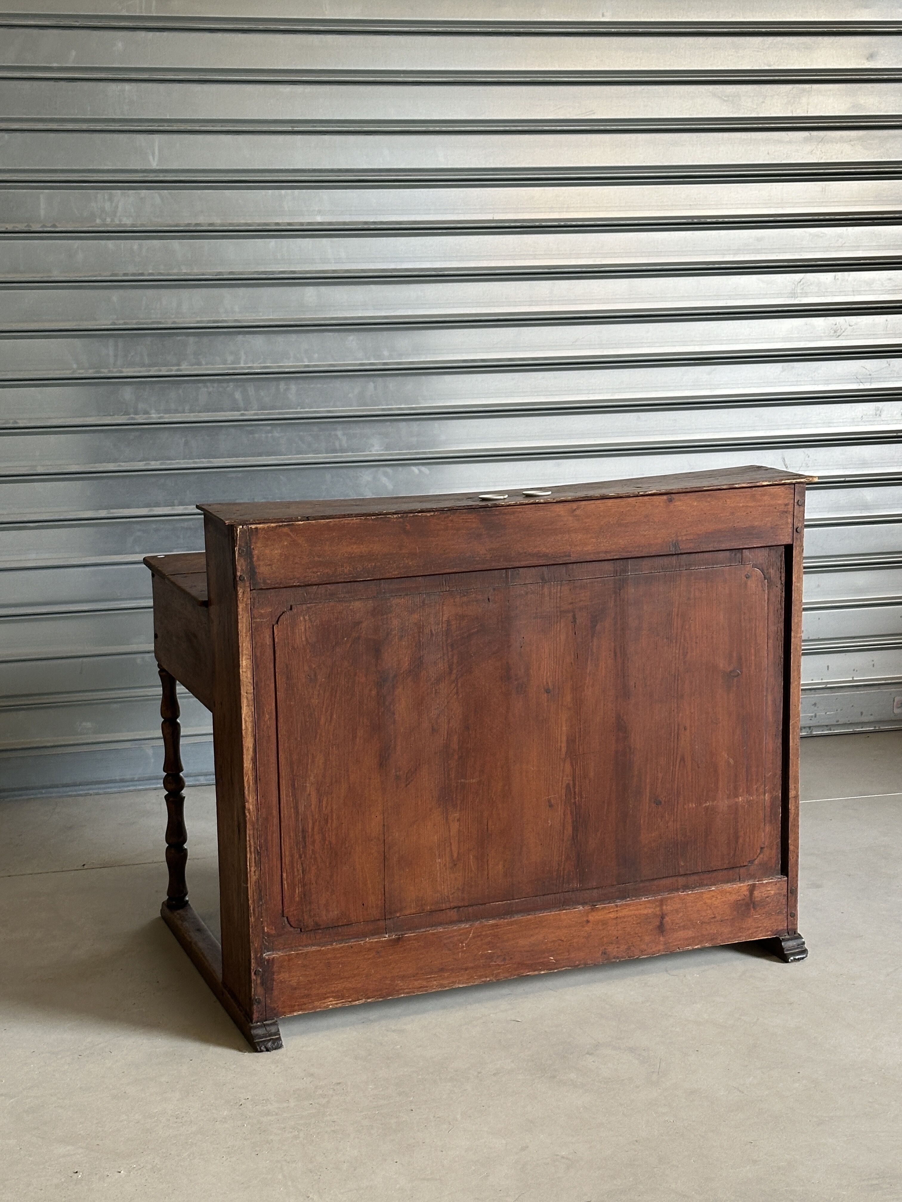 Old tiered counter desk, handcrafted from solid wood.