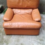 Fauteuil en cuir marron
