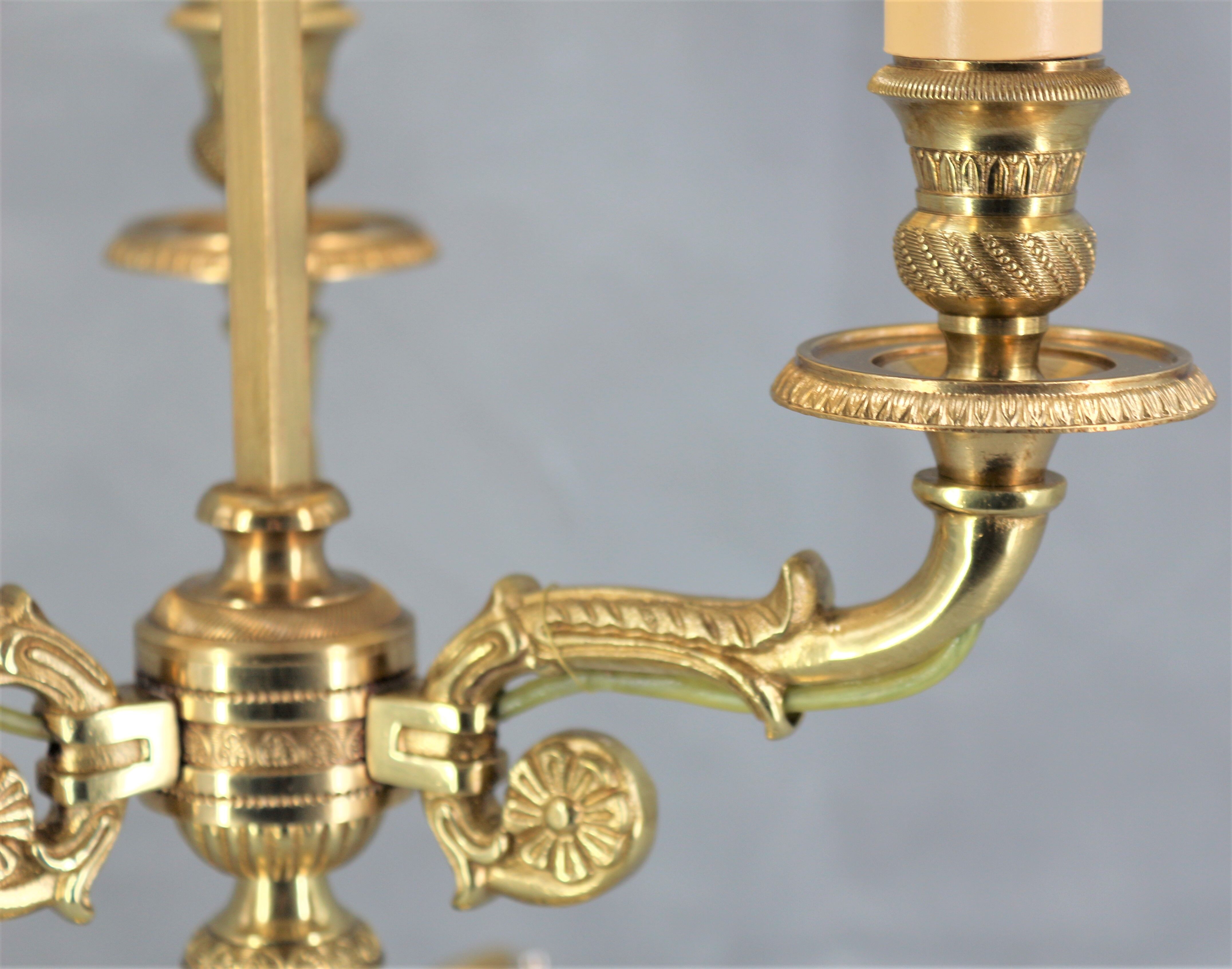 Solid bronze hot water bottle lamp empire style "Lucien Gau"