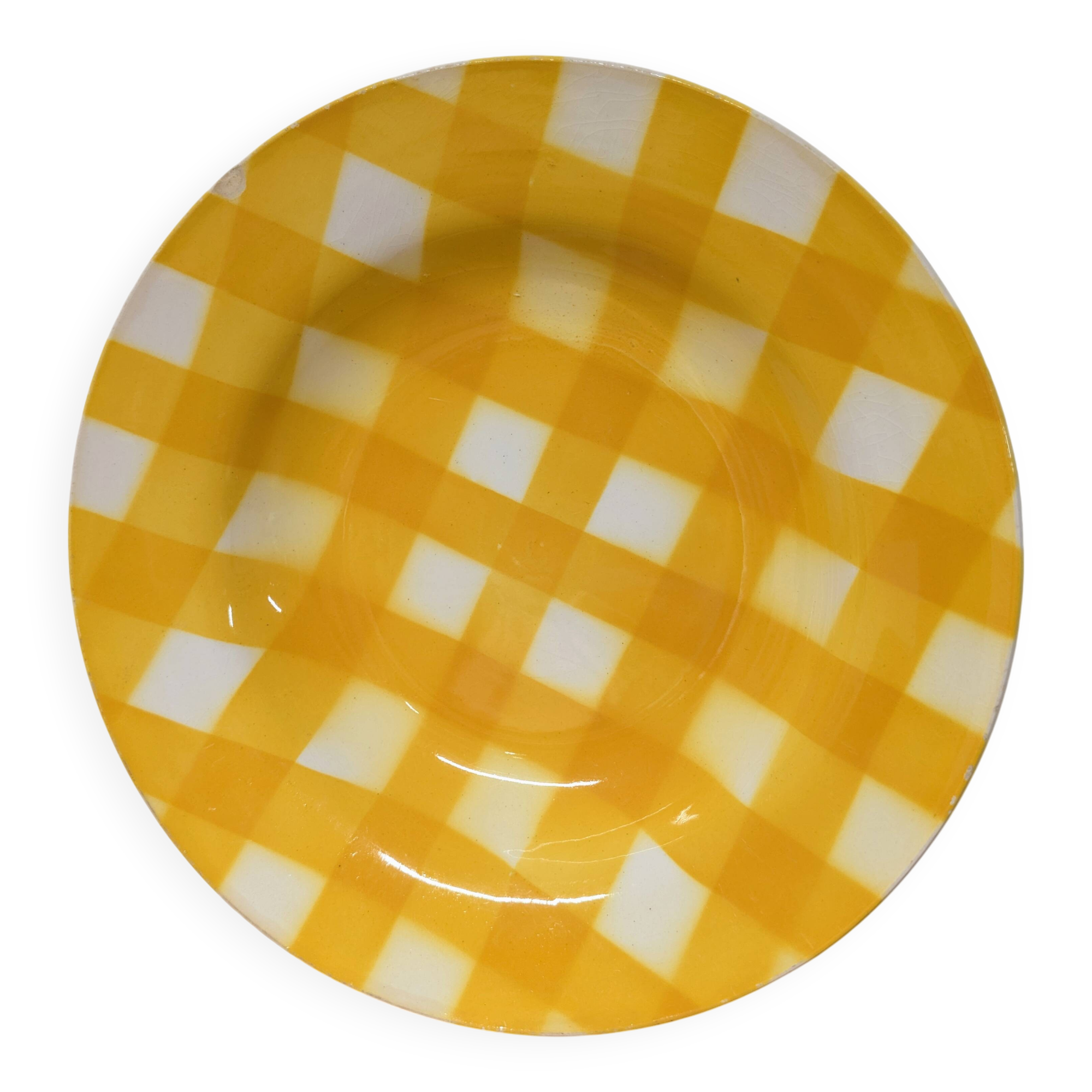 Digoin Sarreguemines soup plate, Scottish pattern