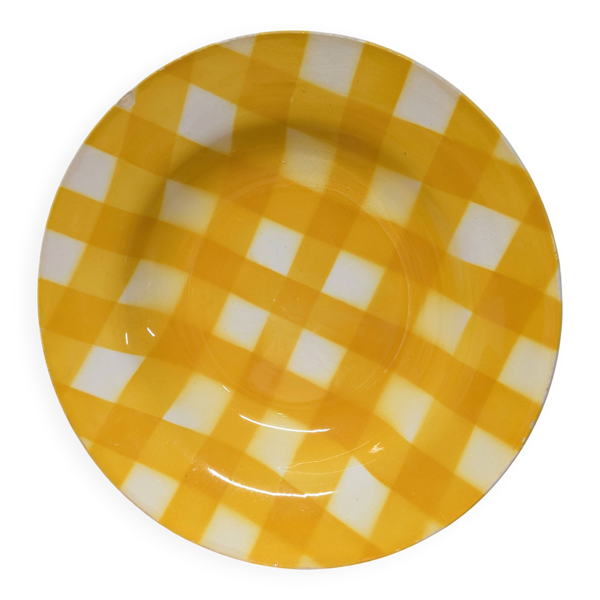 Assiette creuse Digoin Sarreguemines modèle Écossais