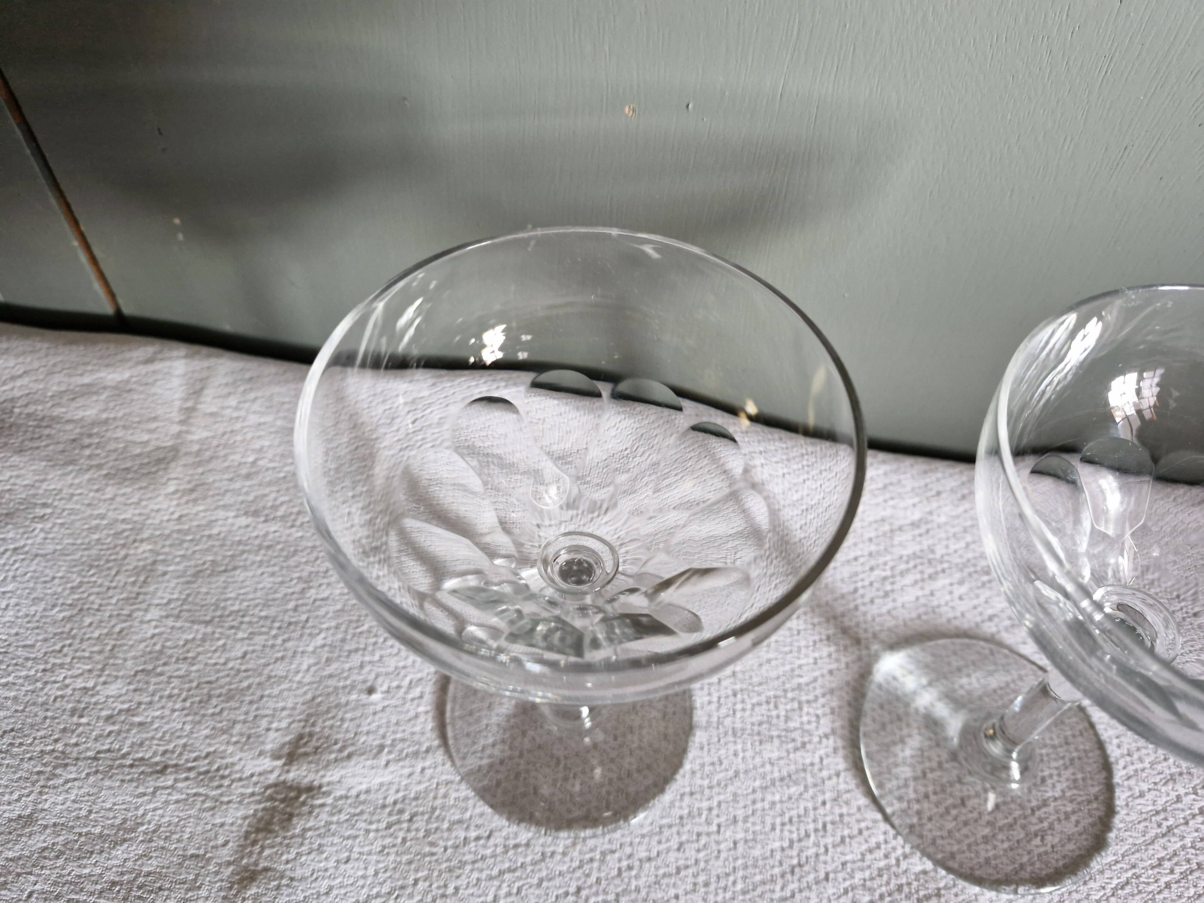 2 large antique champagne coupes, flat rim size - 13.5 cm
