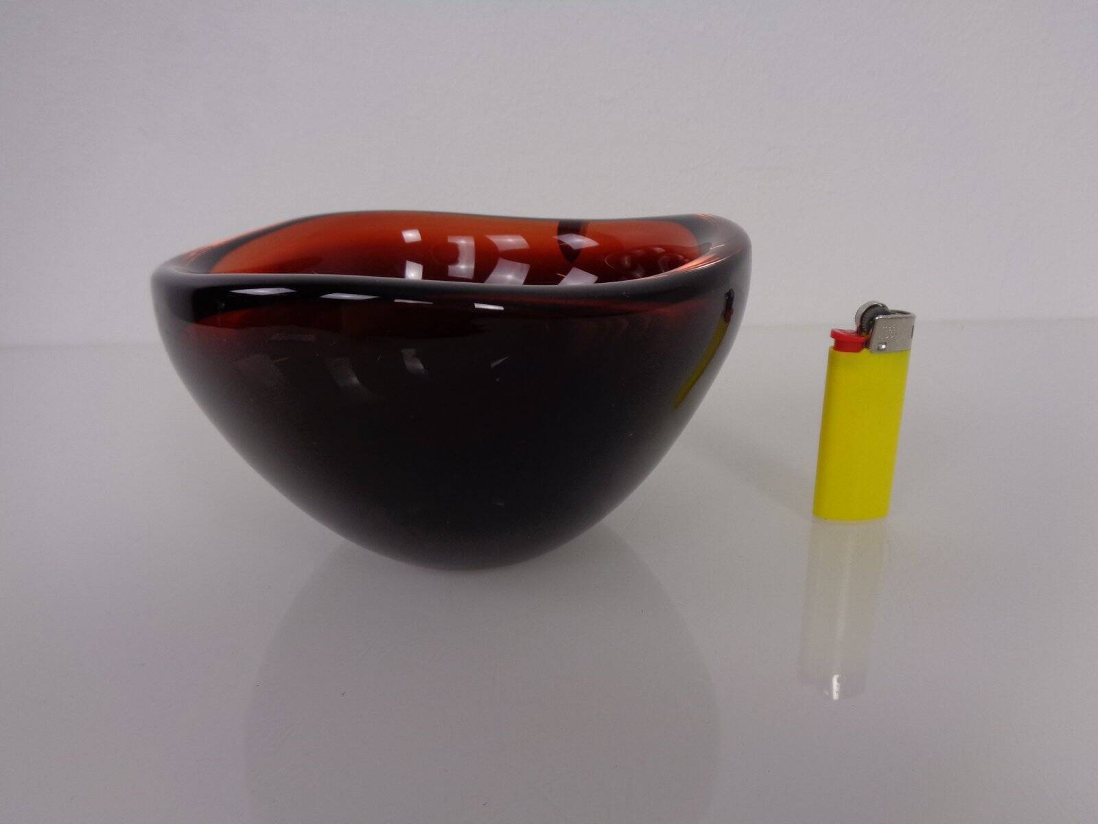 Swedish Burgundy Glass Bowl from Orrefors, 1960s