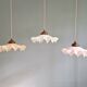 Art Deco trio of suspensions in coloured frilled opaline, 1920-30.