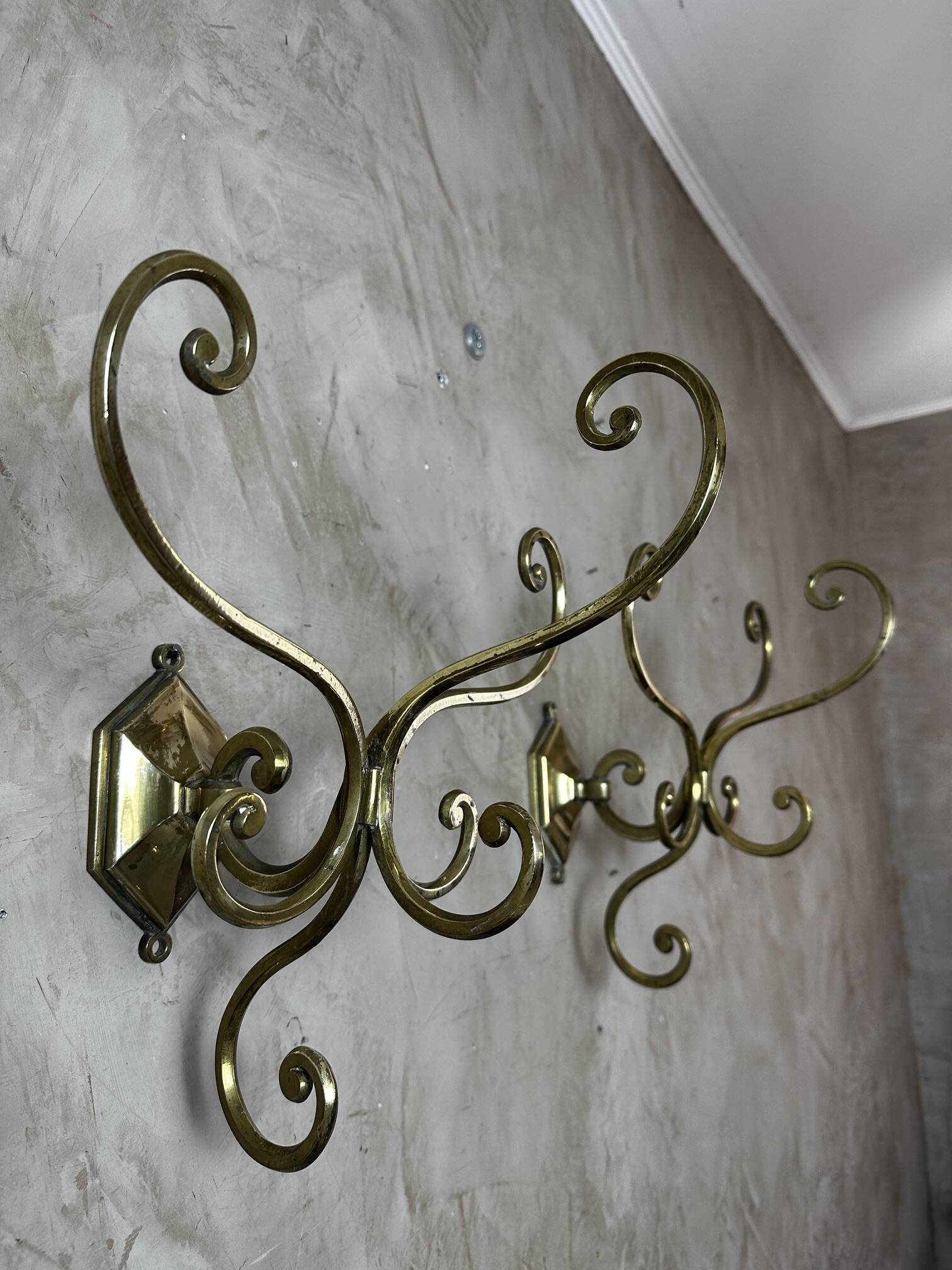Pair of brass hooks