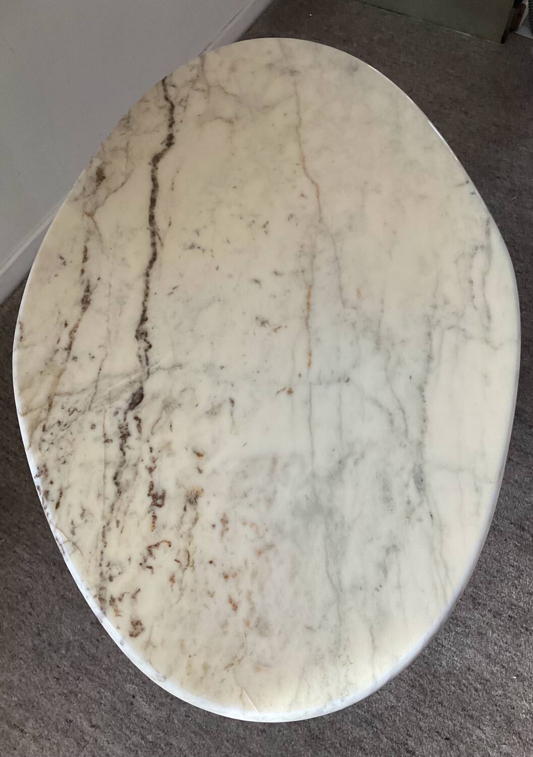 Vintage Carrara marble coffee table