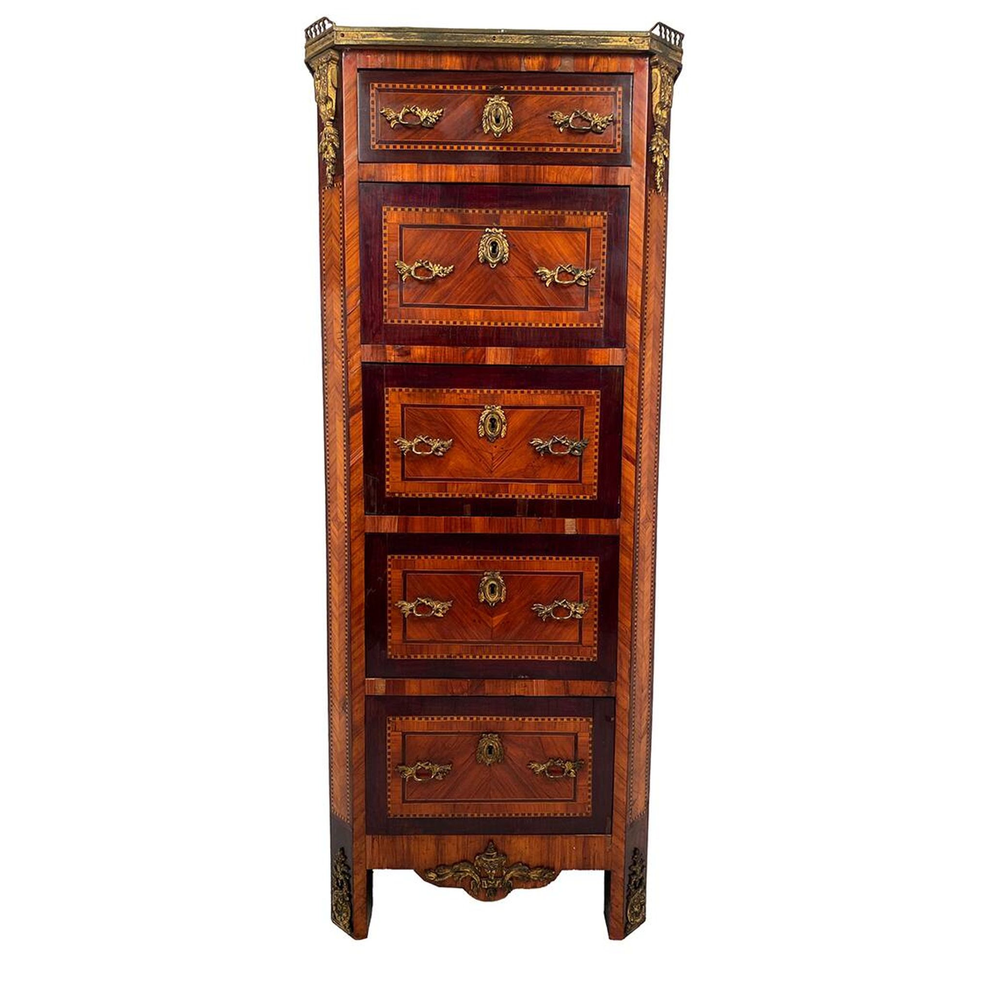 Elegant Louis XVI style chest of drawers, late 19th century
