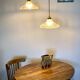 Duo de suspensions Holophane de style bistrot