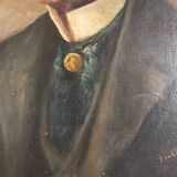 Portrait of an old man with a tricolor barrette