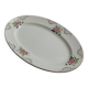 Oval plate Sarreguemines cream with pink gilding, antique.