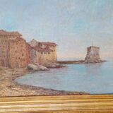 Tableau huile sur toile port du sud corras