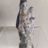 Vierge à l'enfant 18 ème en faïence de Nevers