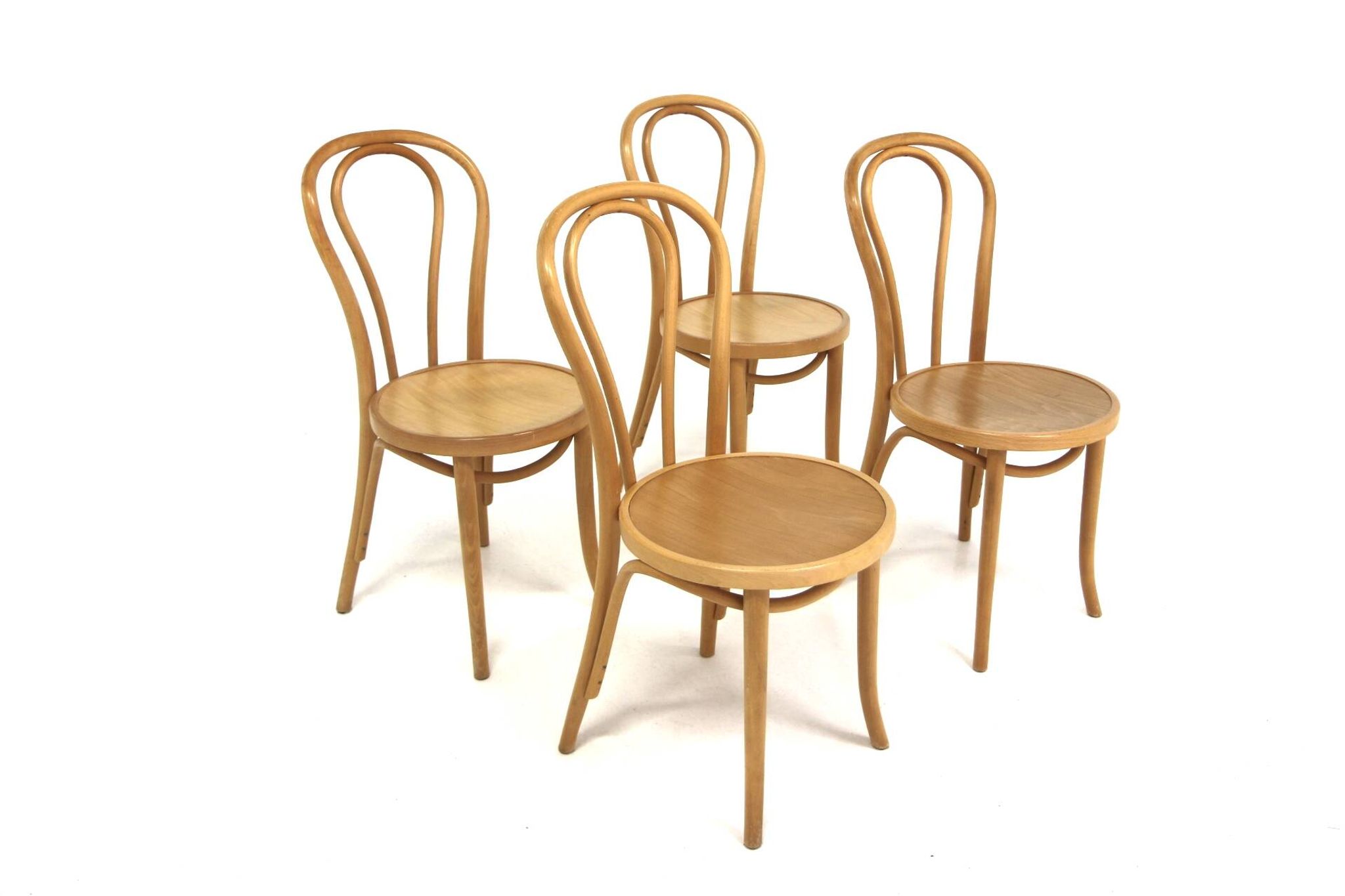 4 chaises scandinave en hêtre, Suède, 1970
