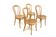 4 chaises scandinave en hêtre, Suède, 1970