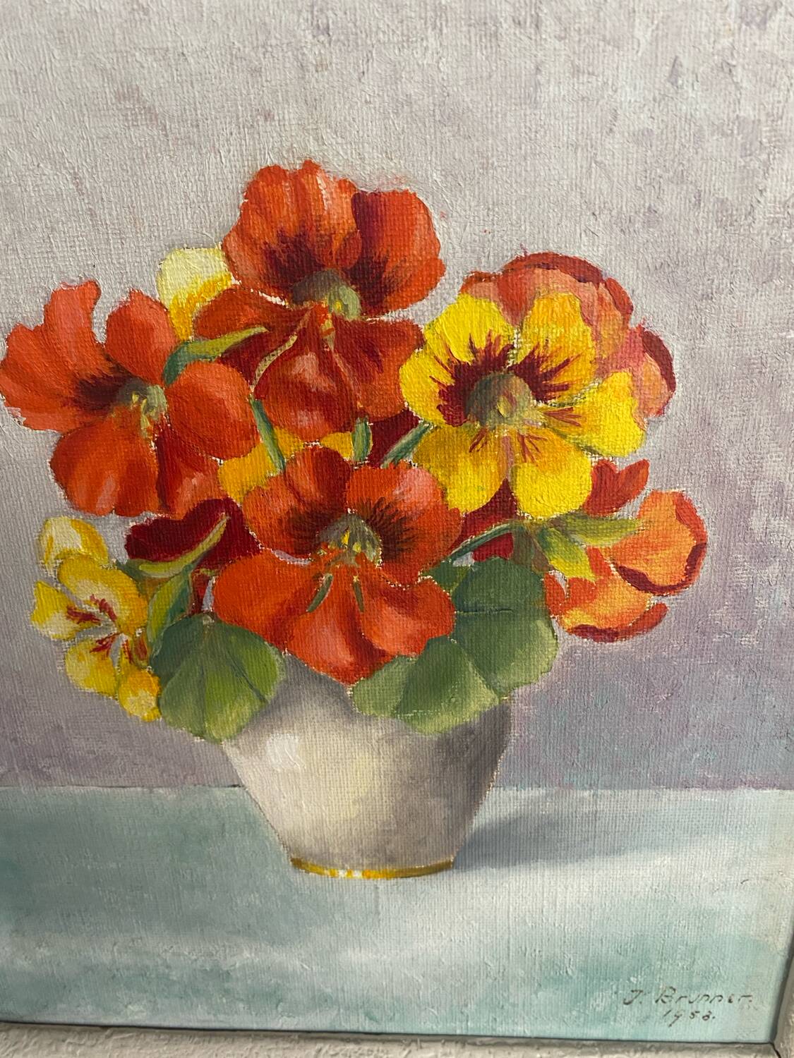 Old oil on canvas signed “Capucines”