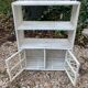 Vintage white rattan wall shelf