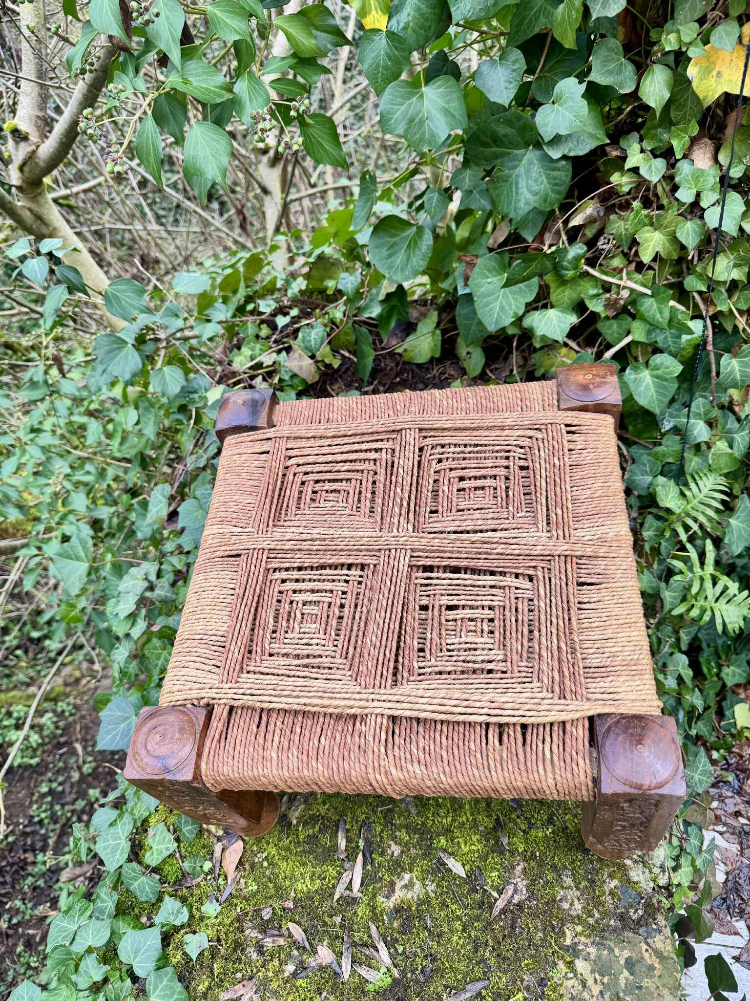 Large Indian rope stool from the early 20th century.
