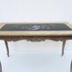 Vintage Oak &  Mosaic Coffee Table with Brids, Louis XV style 1970s