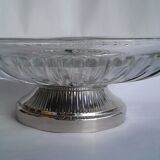 Glass Art Deco bowl with metal base