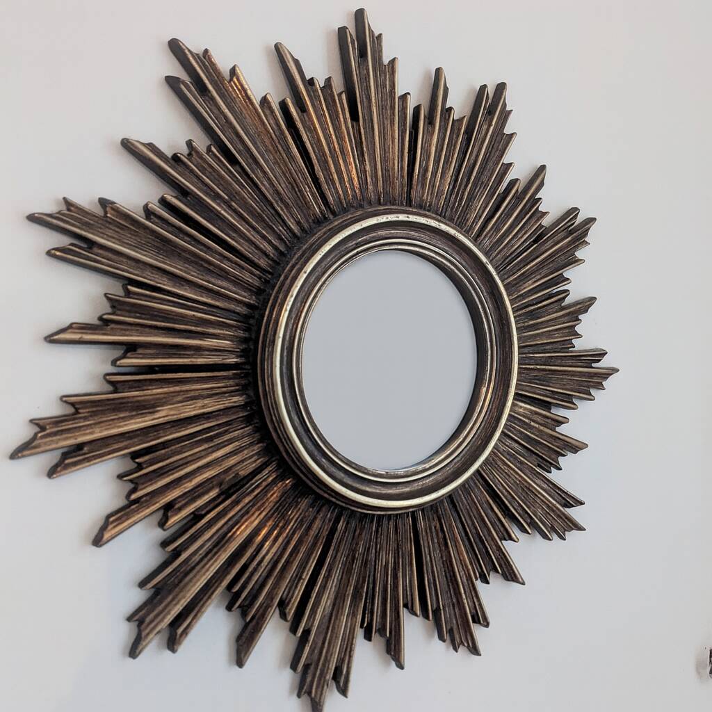 Mid-century convex sunburst mirror