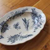 Oval ironstone dish with wheat and butterfly decoration, early 20th century